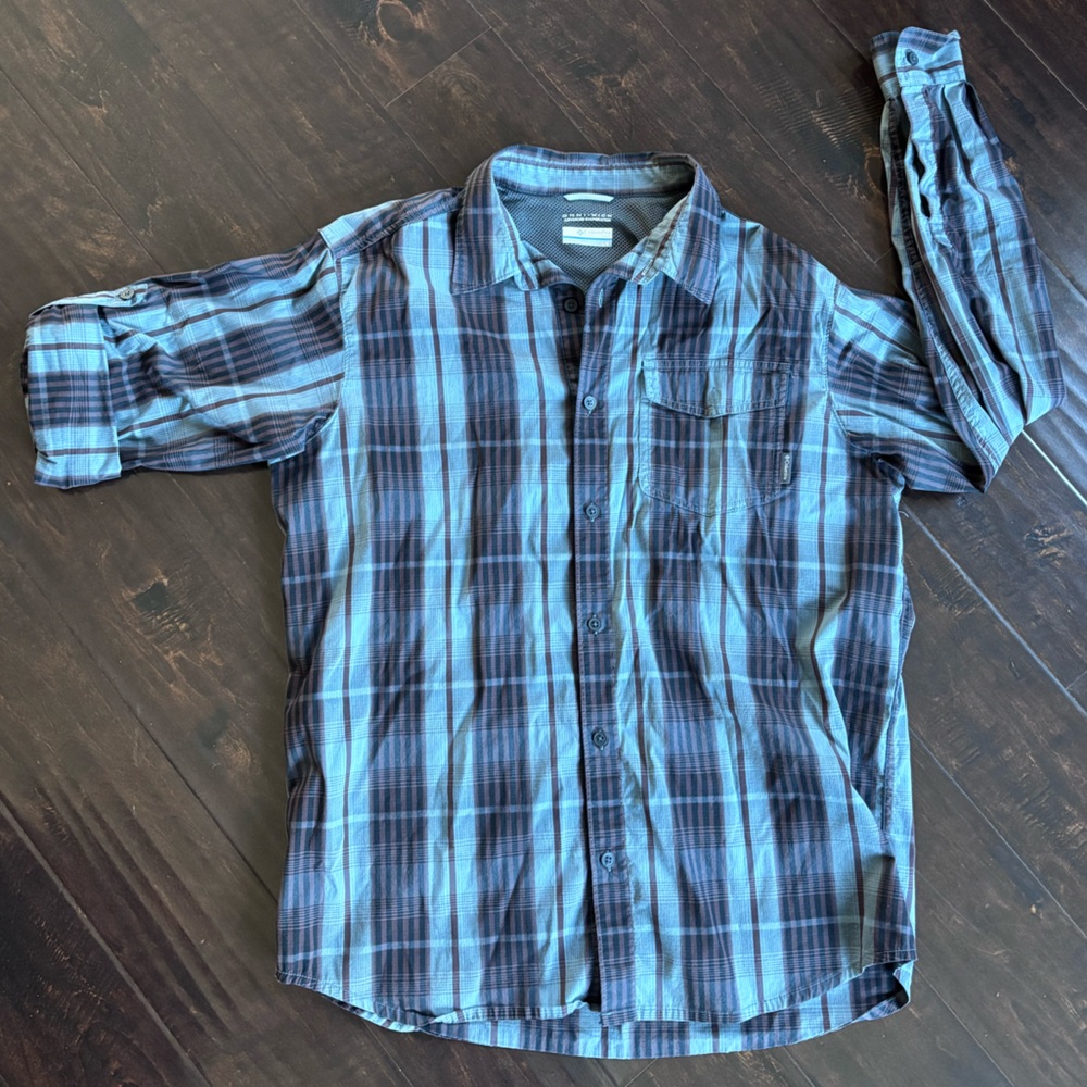 Columbia men's long sleeve button up sz L floral